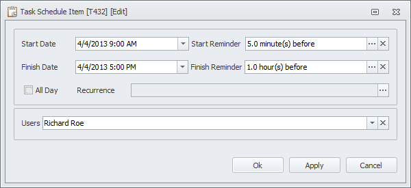 task schedule item